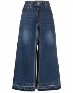 Многослойная джинсовая юбка миди Sacai