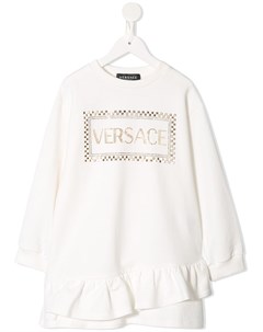 Платье миди с логотипом Versace kids