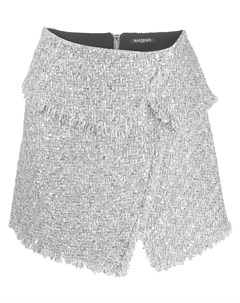 Твидовая мини юбка с асимметричным краем Balmain