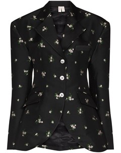 Однобортный жаккардовый пиджак с цветочным узором Yuhan wang