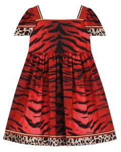 Платье с тигровым принтом Dolce & gabbana kids