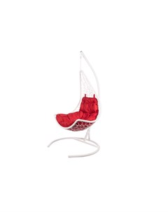 Подвесное кресло wind white красная подушка белый 88x195x73 см Bigarden