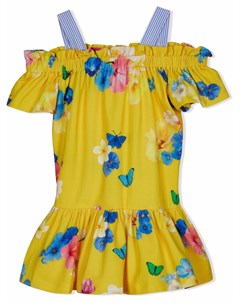 Платье с открытыми плечами и цветочным принтом Lapin house
