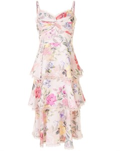 Ярусное платье с цветочным принтом Marchesa notte