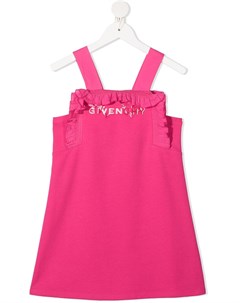 Платье без рукавов с вышитым логотипом Givenchy kids