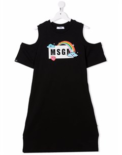 Платье с вырезами и логотипом Msgm kids