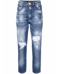 Укороченные джинсы с эффектом потертости Philipp plein
