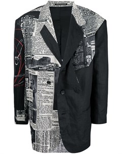 Однобортный пиджак со вставками Yohji yamamoto