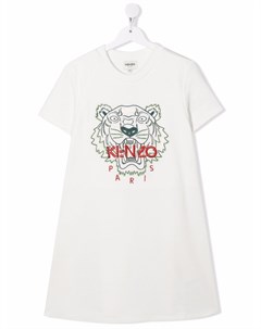 Платье футболка с вышитым логотипом Kenzo kids