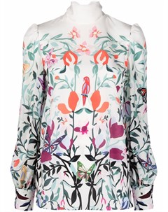 Шелковая блузка с цветочным принтом Valentino