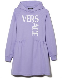 Платье с капюшоном и логотипом Versace kids