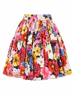 Плиссированная юбка с цветочным принтом Dolce&gabbana