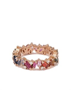 Кольцо Rainbow Eternity из розового золота с бриллиантами и сапфирами Suzanne kalan