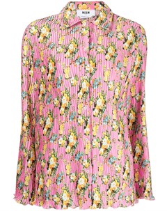 Плиссированная рубашка с цветочным принтом Msgm