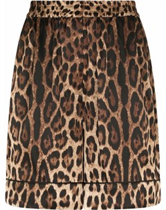 Шелковые шорты с леопардовым принтом Dolce&gabbana