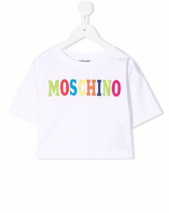 Укороченная футболка с логотипом Moschino kids