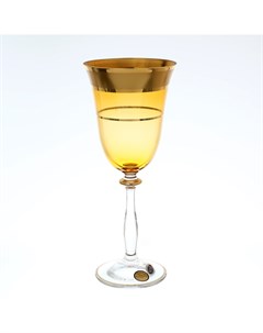 Набор бокалов для вина смальта анжела янтарный 250мл 6 шт желтый 21 см Star crystal