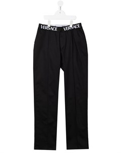 Прямые брюки с логотипом Versace kids