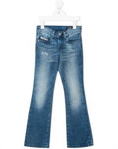 Расклешенные джинсы с эффектом потертости Diesel kids