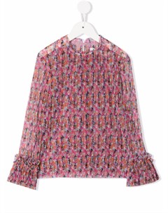 Плиссированная блузка с цветочным принтом Philosophy di lorenzo serafini kids