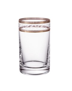 Набор стаканов для воды золотой лист v d 150 мл 6 шт прозрачный 10 см Crystalex bohemia