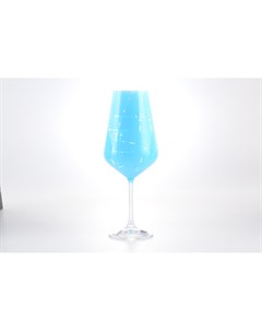Набор бокалов для вина sandra 550 мл 6 шт голубой 31x26x21 см Crystalex bohemia