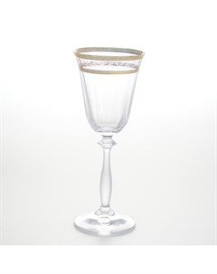 Набор бокалов для вина золотой лист 185мл 6 шт прозрачный Crystalex bohemia