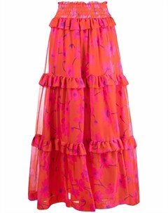 Ярусная юбка макси с цветочным принтом P.a.r.o.s.h.