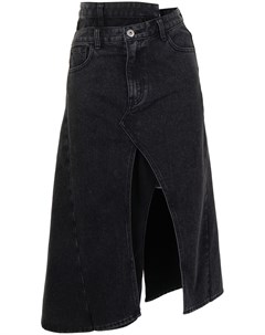 Деконструированная джинсовая юбка миди Ground zero