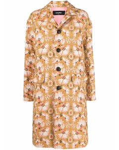 Жаккардовое пальто с цветочным узором Dsquared2