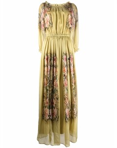 Шелковое платье с цветочным принтом Alberta ferretti