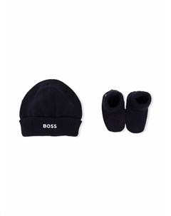 Комплект из шапки и пинеток с логотипом Boss kidswear