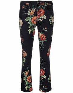 Укороченные джинсы с цветочным принтом R13