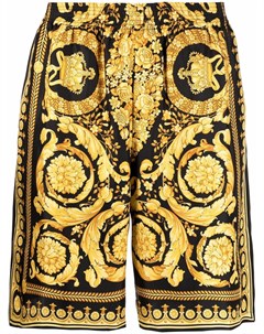 Шелковые шорты с принтом Barocco Versace