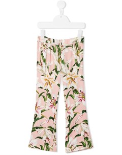 Прямые брюки с цветочным принтом Dolce & gabbana kids
