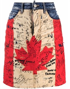 Джинсовая юбка с логотипом Maple Leaf Dsquared2
