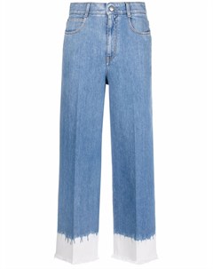 Укороченные джинсы с контрастной отделкой Stella mccartney