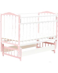 Детская кроватка Классика М 01 10 11 маятник белый розовый Bambini