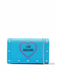 Клатч с заклепками и вышитым логотипом Love moschino