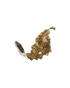 Тарелка декоративная лист золото хром золотой 36x46x24 см Garda decor
