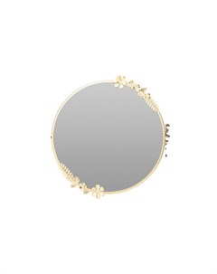 Зеркало круглое с цветами золотой 6 см Garda decor