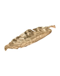 Тарелка декор лист цвет золото золотой 43x3x14 см Garda decor