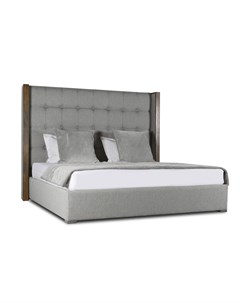 Кровать berkley winged box tufted wood bed collection 140 200 серый 158x160x215 см Idealbeds