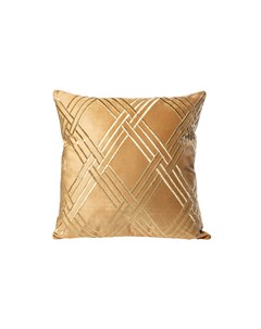 Подушка с вышивкой ромбы золото золотой 45x45 см Garda decor