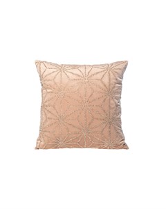 Подушка с бисером цветы розовая серебро розовый 45x45 см Garda decor