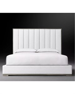 Кровать modena framed panel vertical channel белый 241x120x227 см Idealbeds