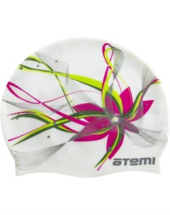 Шапочка для плавания PSC414 белый цветок Atemi