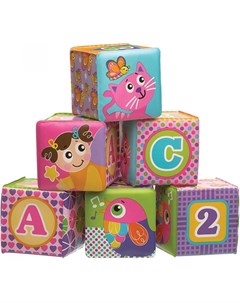 Игровой набор для ванны Мягкие кубики 0184164 розовый Playgro