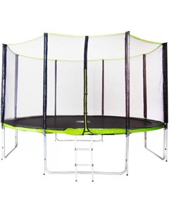 Батут Extreme Green 12 ft 366 см 4 опоры с защитной сеткой и лестницей Fitness trampoline