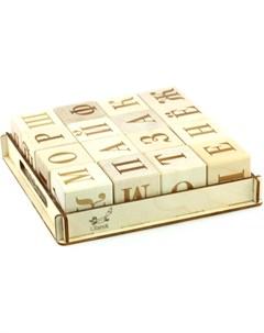 Развивающий игровой набор Деревянные кубики с буквами и цифрами NKUB02 Уланик